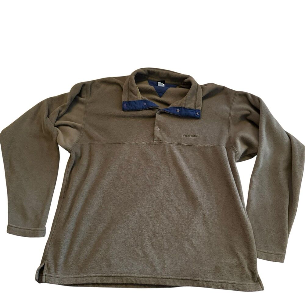 VINTAGE Patagonia Synchilla Snap Fleece‎ Mens M Green Pullover 90s Made In USA